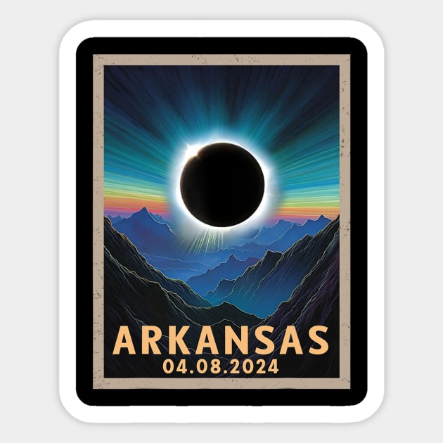 Total Solar Eclipse 2024 Arkansas Sticker by rivkazachariah